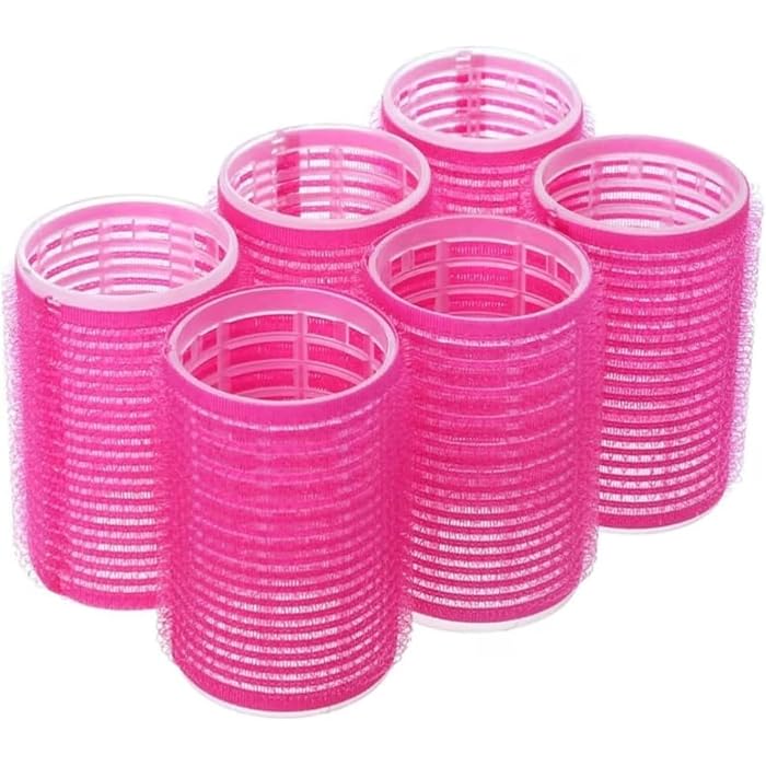 Hair Styling Rollers Self Grip Pink Plastic Hair Rollers Self Adhesive Curling Hair Rollers DIY Hair Styling Tools 2.8cm (Multicolor)